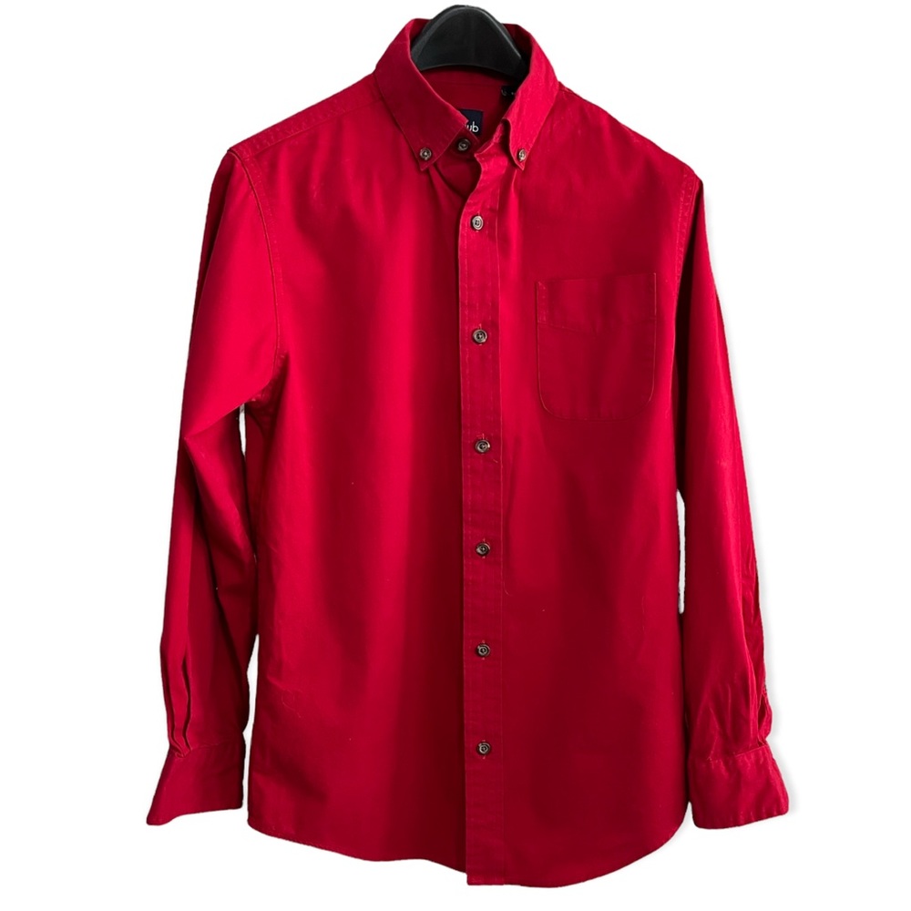 Class Club boys red long sleeve button down dress shirt